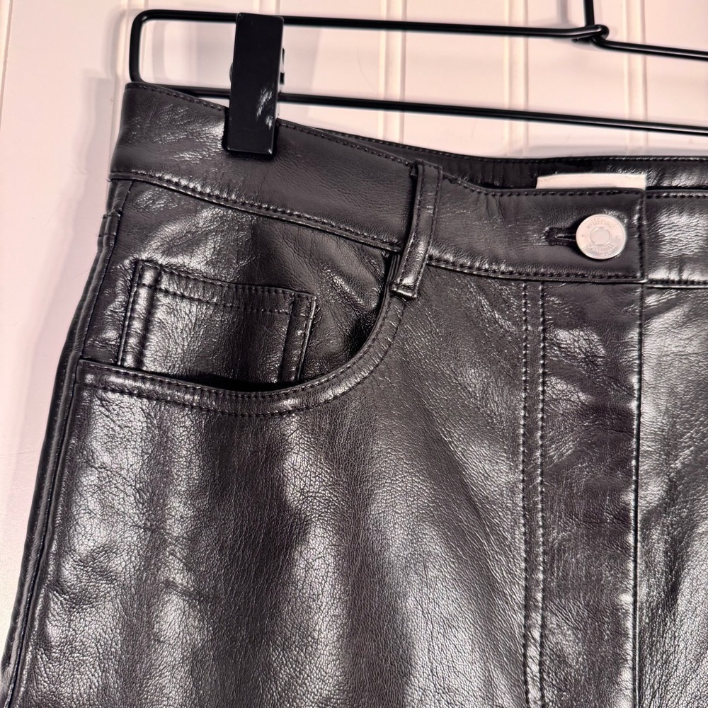 Aritzia Wilfred Melina High Rise Pant Black Leather-like Women’s Size 8 - Picture 6 of 16